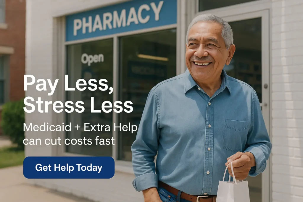 Senior smiling confidently after getting Medicare savings set up