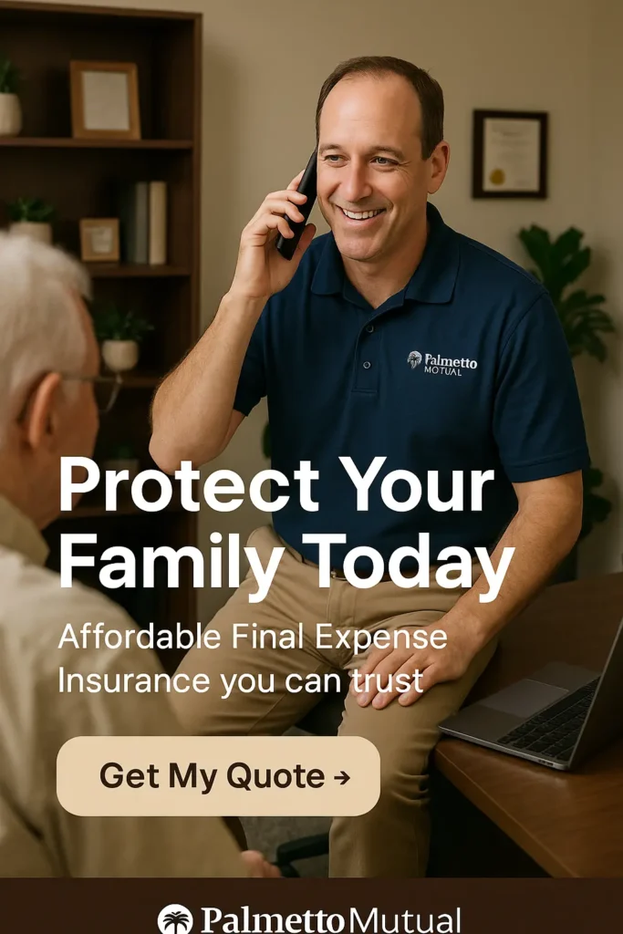 Palmetto Mutual broker speaking on the phone with a senior client.