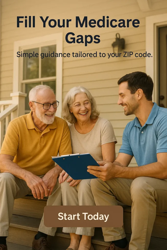 Advisor helping senior couple choose Medicare gap coverage in South Carolina"