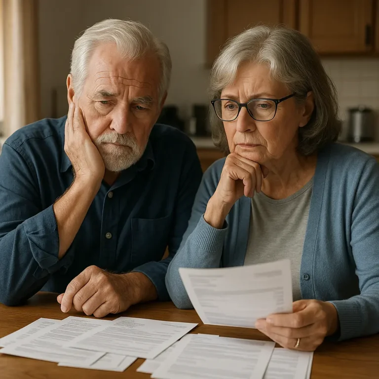 Senior couple reviewing dental, vision, and hearing costs under Medicare in 2025"