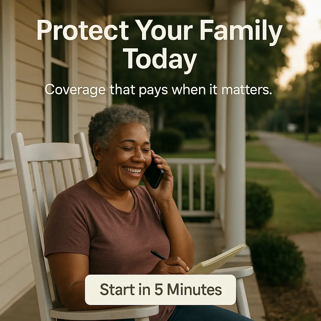 St. Stephen senior on front porch calling local insurance advisor