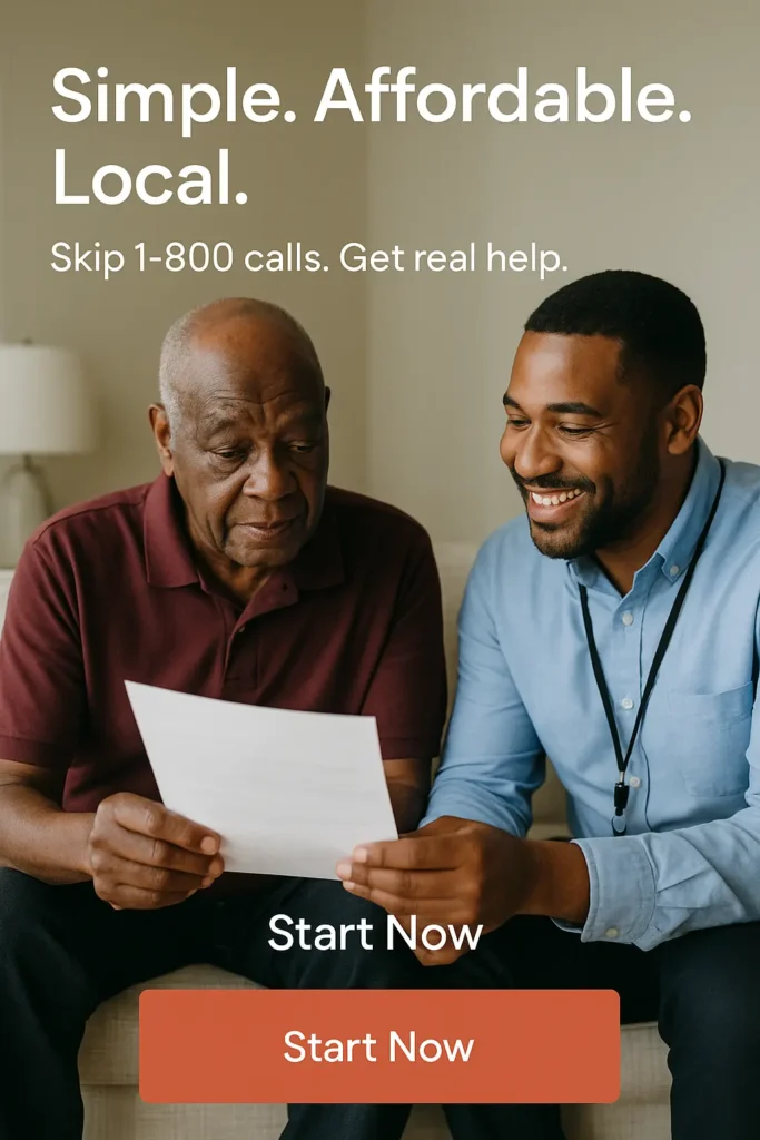 Calhoun Falls senior reviewing a simple final expense quote with agent