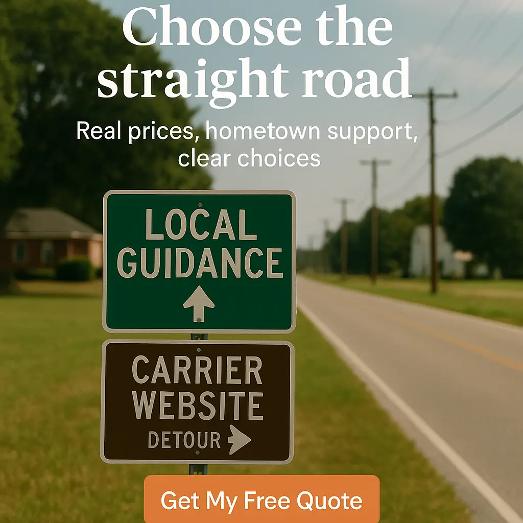 Marlboro County road sign pointing to Local Guidance vs Carrier Website detour