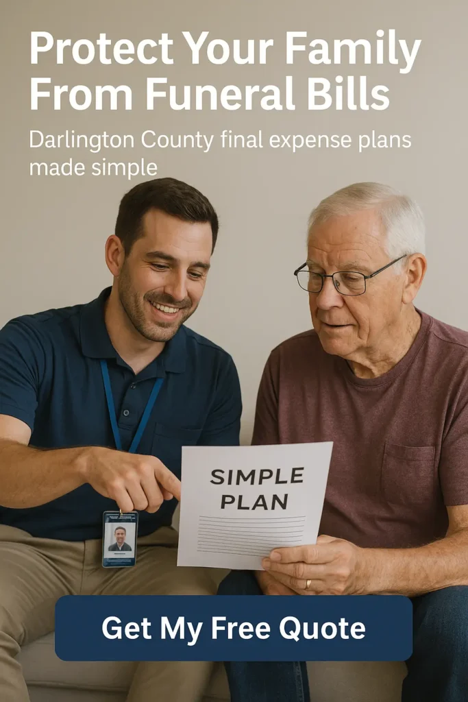 Local agent guiding a Darlington family through funeral cost planning