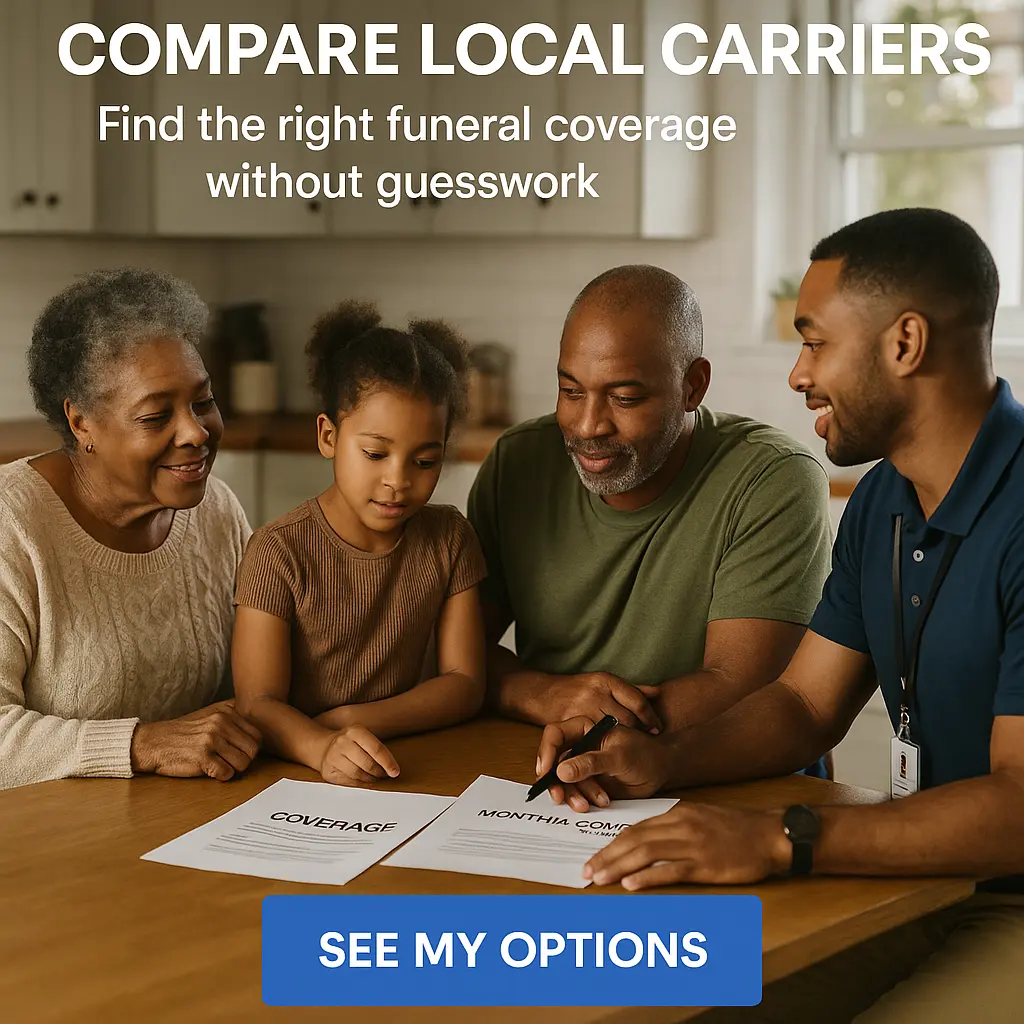 Local agent comparing carriers with a Sumter family at a kitchen table