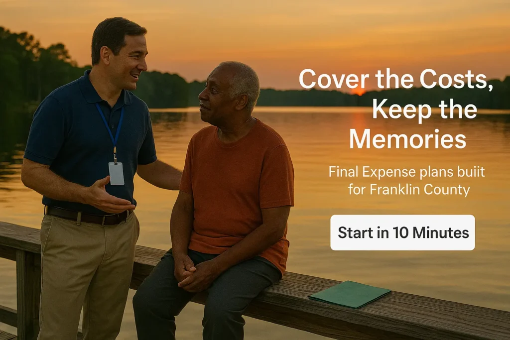 Advisor and widowed senior talking on a dock at Lake Royale