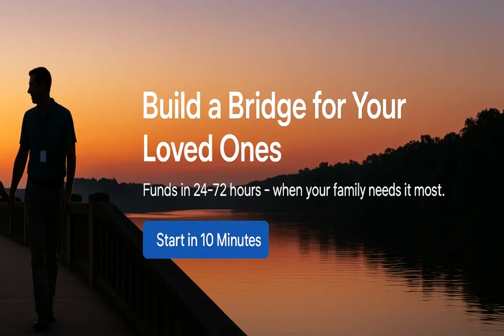 South Fork River bridge near Mount Holly at sunset with family silhouettes
