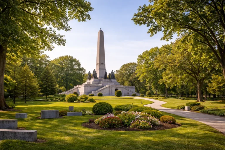 Peaceful Illinois memorial scene with Springfield and Decatur local touches for a final expense insurance page